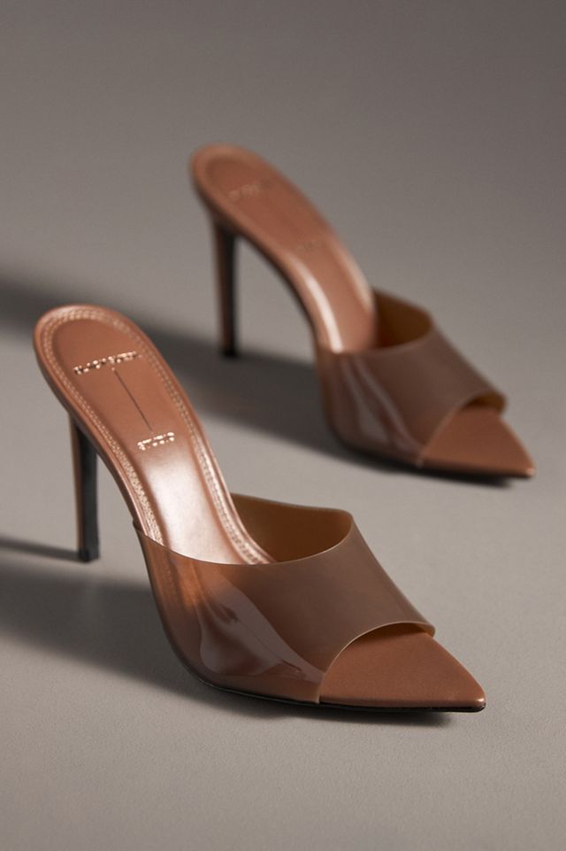 Black Suede Studio Bella Mule Heels #1