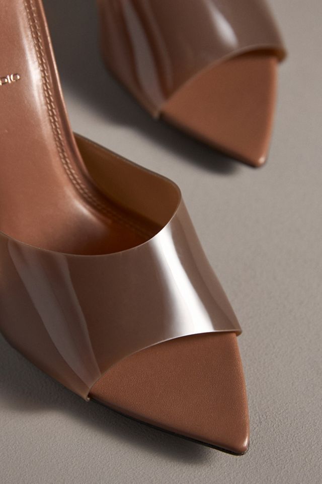 Black Suede Studio Bella Mule Heels #3