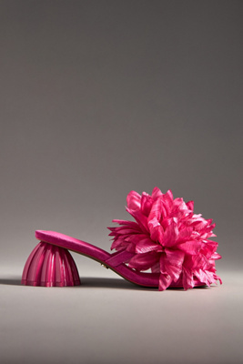 Cecelia New York Dahlia 3d Floral Square-toe Block Heels