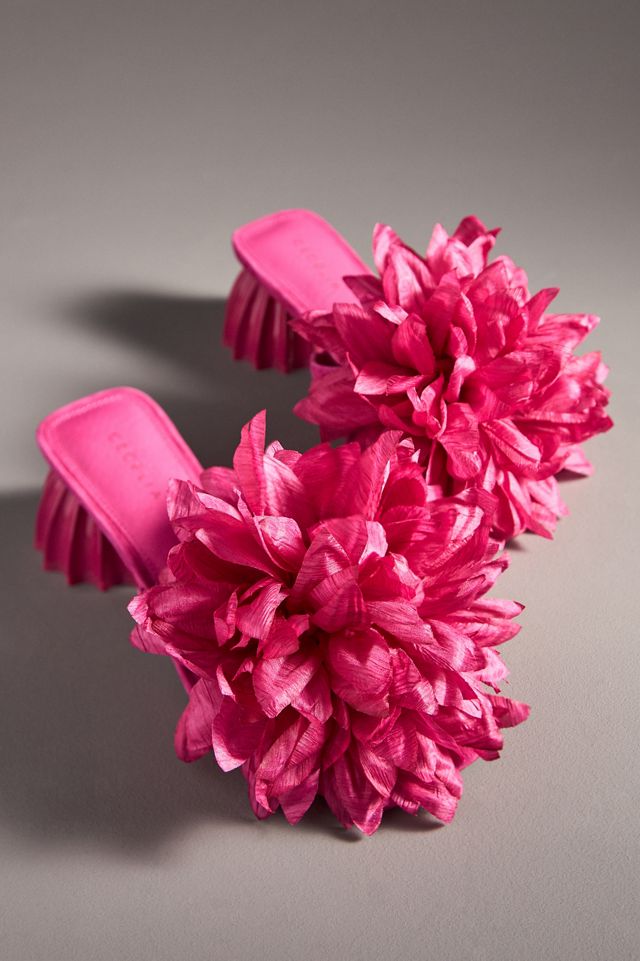 Cecelia New York Dahlia 3D Floral Square-Toe Block Heels #1