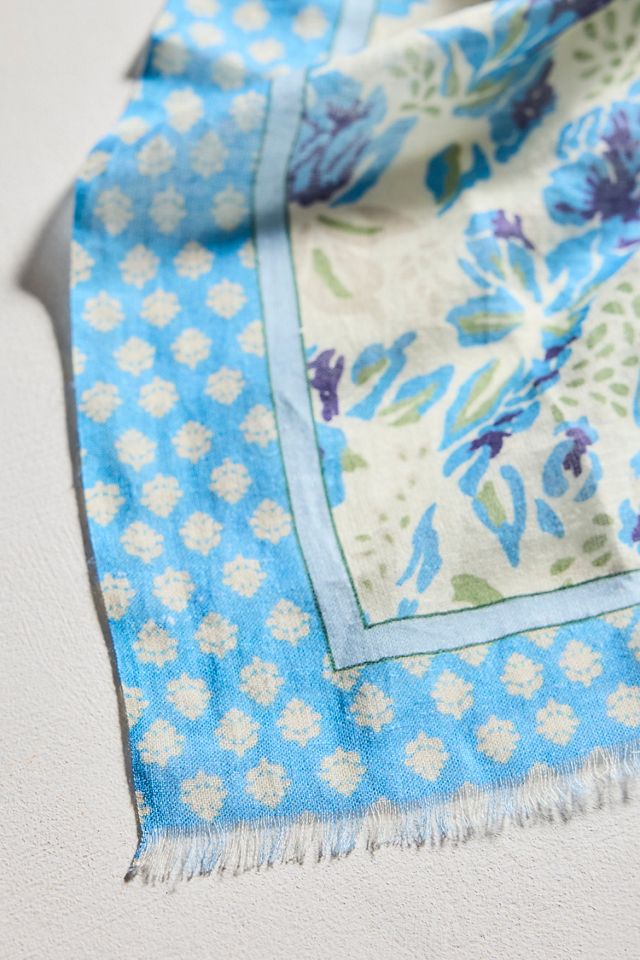 Print Border Floral Scarf #1
