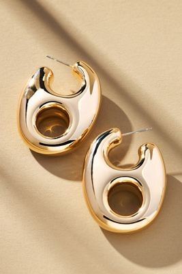 By Anthropologie Pop Tab Huggie Earrings In Gold