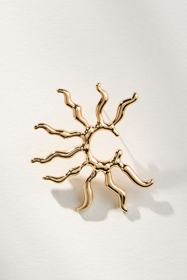 Sunburst Squiggle Post Earrings #2
