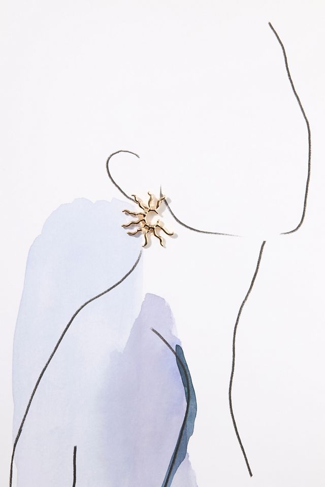 Sunburst Squiggle Post Earrings #3