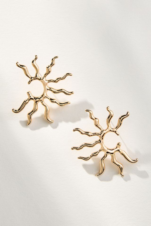Sunburst Squiggle Post Earrings #1