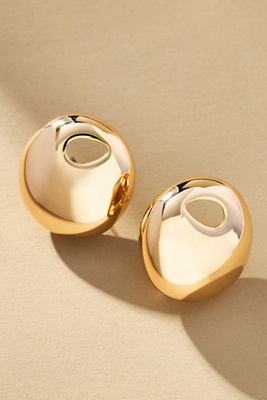 By Anthropologie Mod Full Round Post Earrings In Gold