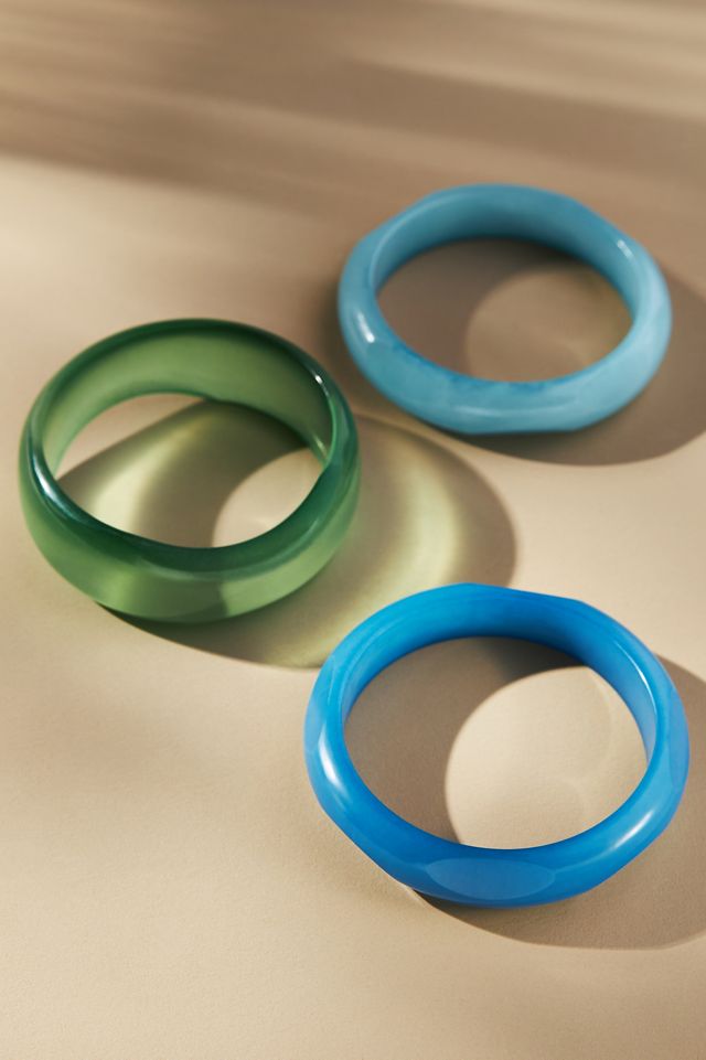 Round Bangle Bracelets, Set of 3 #1