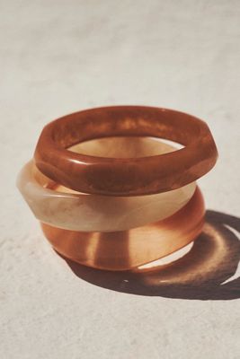 Round Bangle Bracelets, Set of 3