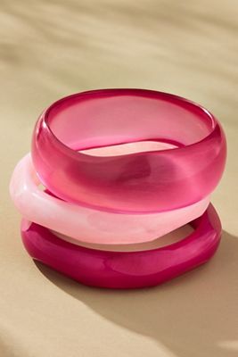Round Bangle Bracelets, Set of 3
