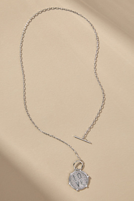 By Anthropologie Love Octogon Pendant Necklace In Silver