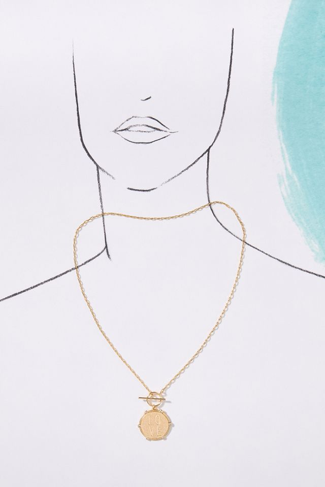 Love Octogon Pendant Necklace #3