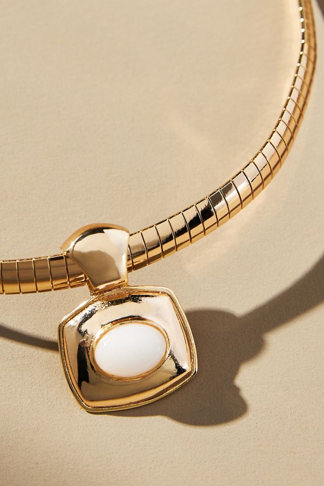 Stone Pendant Collar Necklace #1