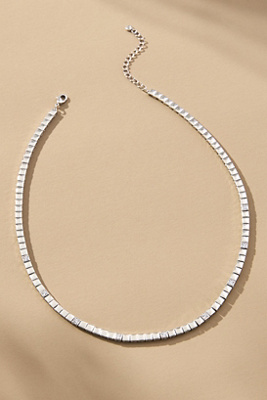 By Anthropologie Spaced Crystal Tennis Necklace In Silver