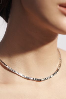 Spaced Crystal Tennis Necklace
