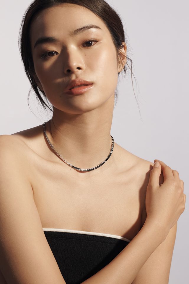 Spaced Crystal Tennis Necklace #1