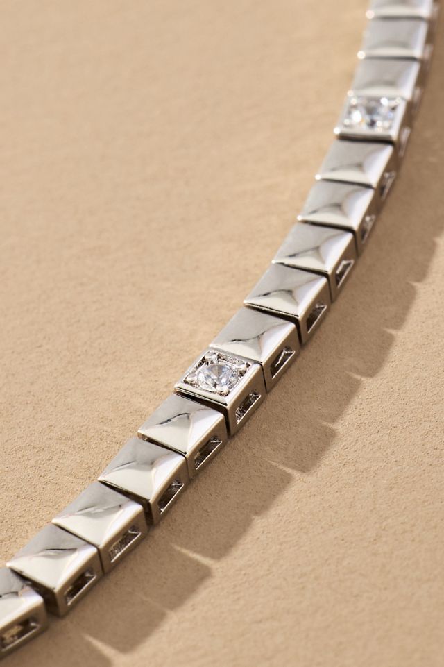 Spaced Crystal Tennis Necklace #3