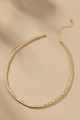 By Anthropologie Spaced Crystal Tennis Necklace In Gold