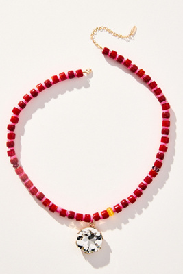 Crystal Pendant Beaded Necklace