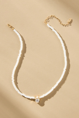 By Anthropologie Small Crystal Pendant Beaded Necklace