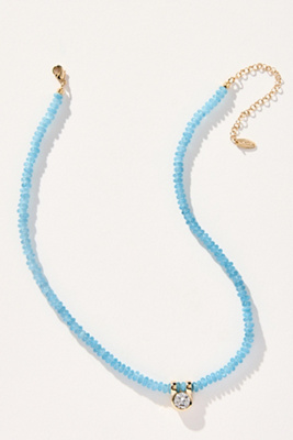 By Anthropologie Small Crystal Pendant Beaded Necklace
