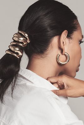 Sculptural Metal Cuff Hair Ties, Set of 3