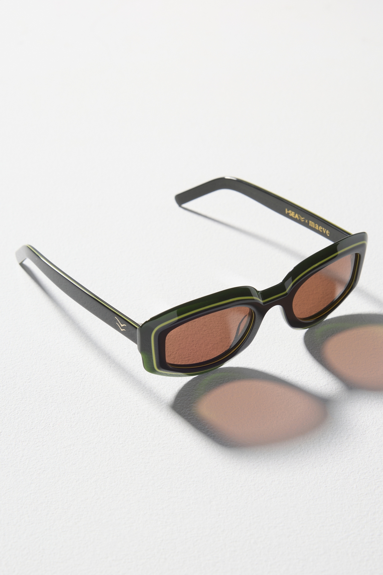 I-SEA Curved Rectangular Colorblock Polarized Sunglasses