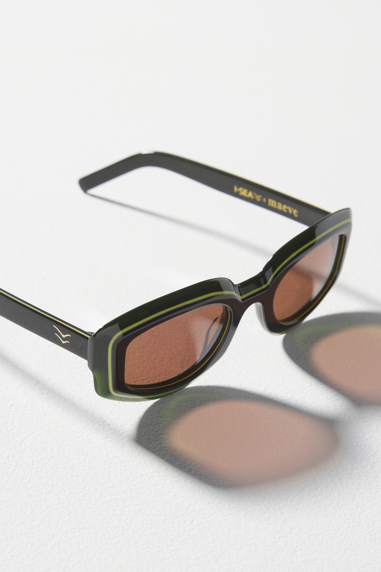 I-SEA Curved Rectangular Colorblock Polarized Sunglasses