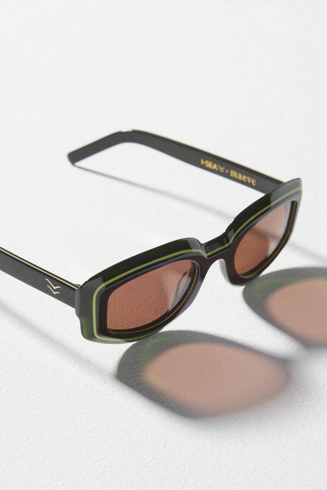 Maeve Curved Rectangular Colorblock Polarized Sunglasses #2