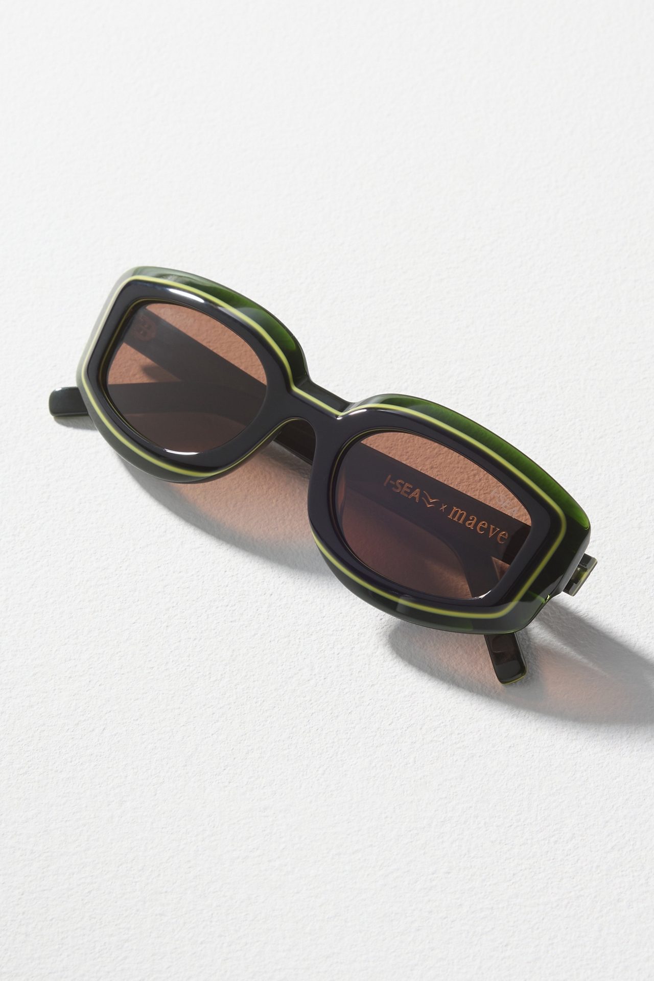 I-SEA Curved Rectangular Colorblock Polarized Sunglasses