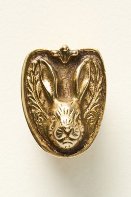 Aslan Solid Brass Rabbit Icon Knob