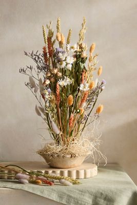 Dutch Field Mix Dried Bouquet, Large Lavender + Peach