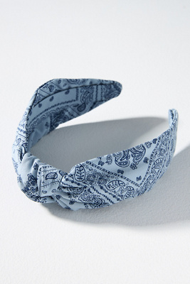 By Anthropologie Everly Bandana Knot Headband In Blue