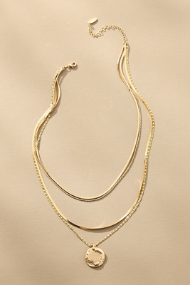 By Anthropologie Layered Coin Charm Necklace In Gold