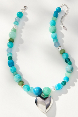 By Anthropologie Beaded Icon Charm Necklace In Blue