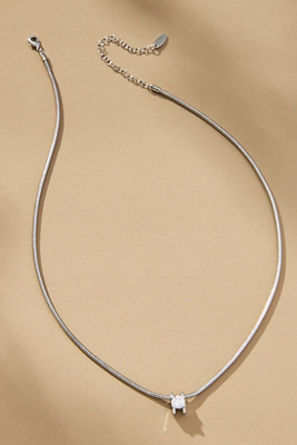 By Anthropologie Crystal Snake Chain Necklace In Silver