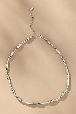 By Anthropologie Delicate Pearl Metal Necklace In Silver