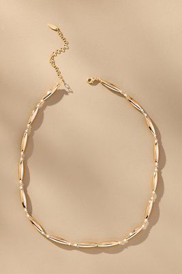 By Anthropologie Delicate Pearl Metal Necklace In Gold
