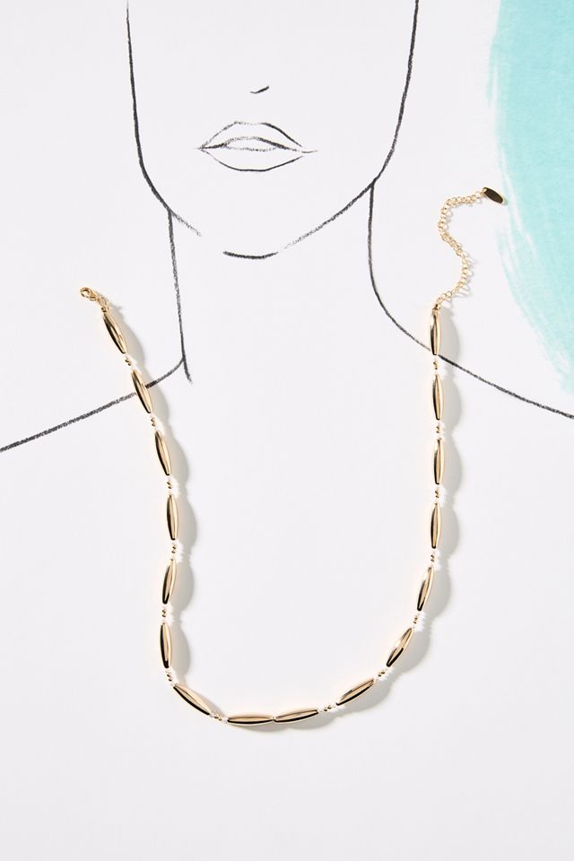 Delicate Pearl Metal Necklace #3