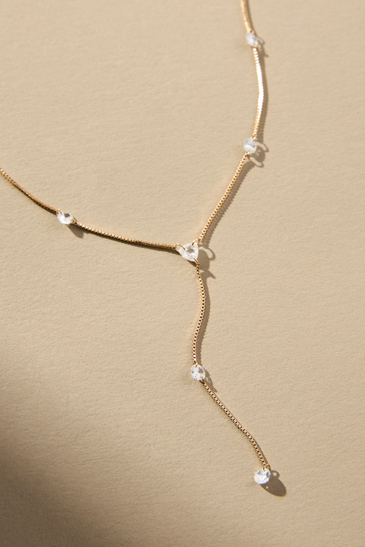Dainty Crystal Y-Neck Necklace