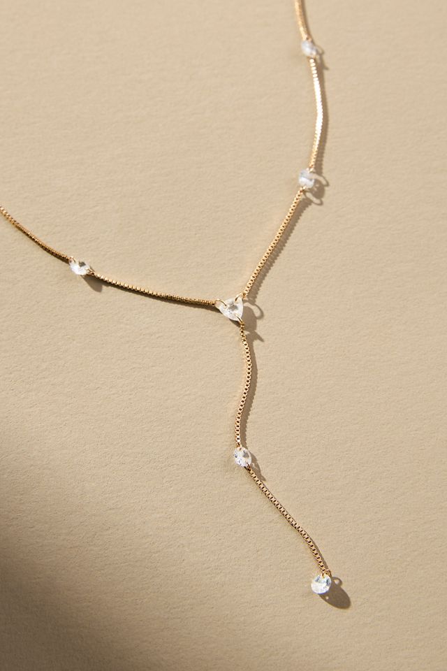 Dainty Crystal Y-Neck Necklace #1