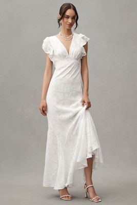 Elliatt Selene Short-Sleeve V-Neck 3D Floral Lace Mini Dress