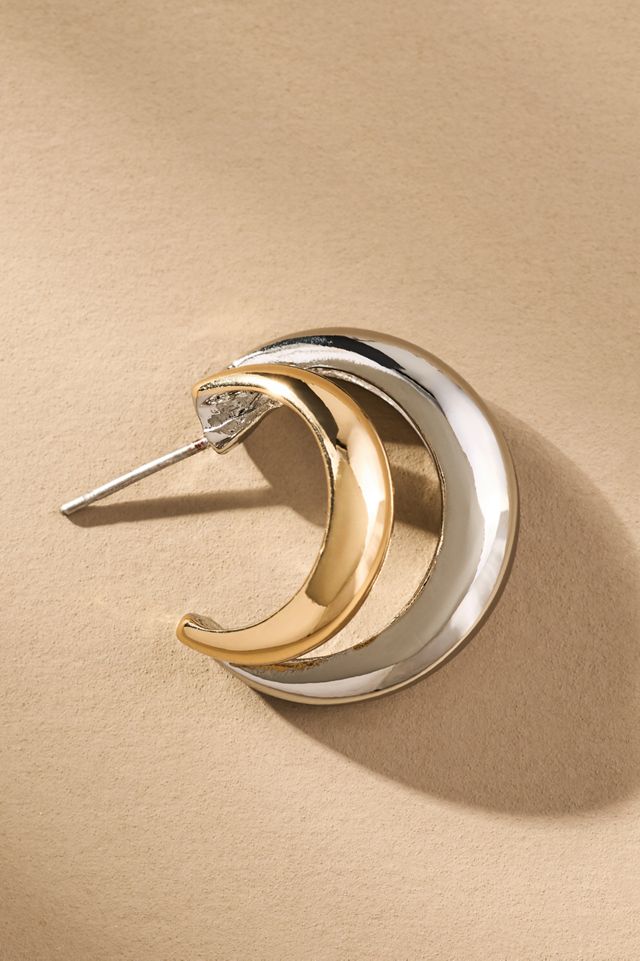 Mixed Metal Hoop Earrings #1