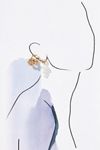 Mixed Metal Pearl Huggie Hoop Earrings, Set of 2