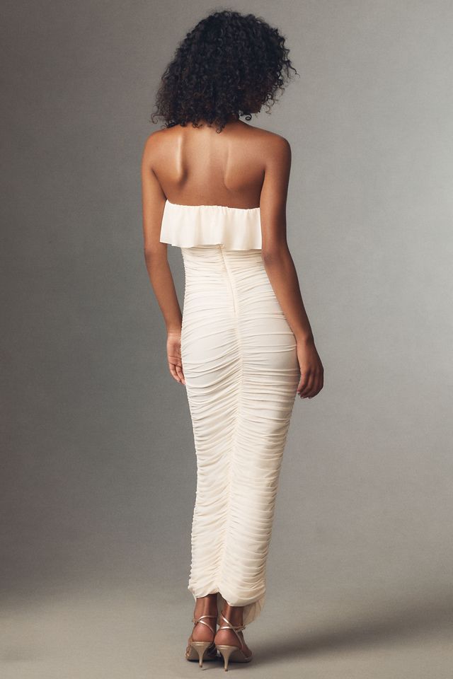 Ronny Kobo Dominica Strapless Ruffled Ruched Fitted Maxi Dress #2