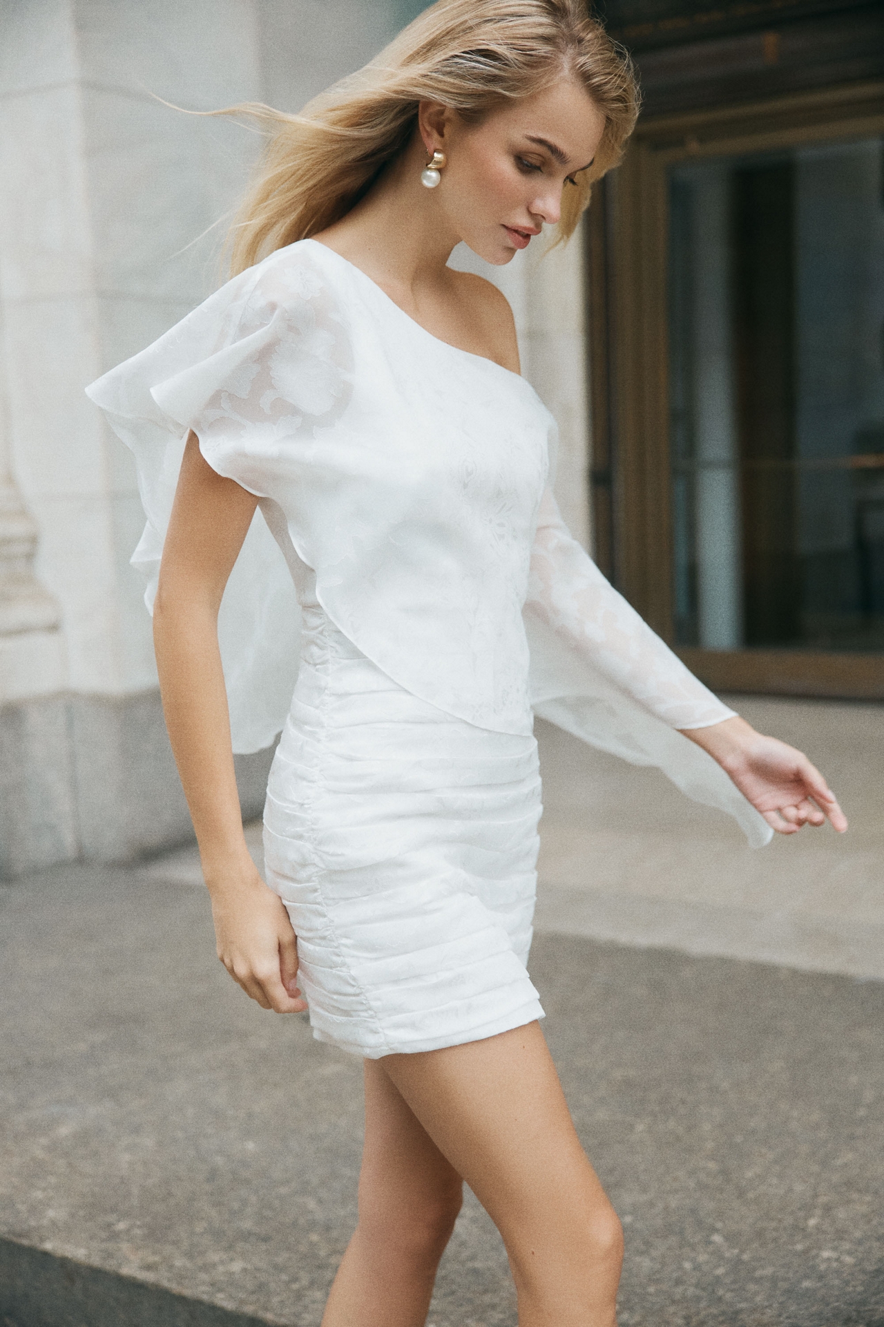 Ronny Kobo Stella One-Shoulder Mini Dress