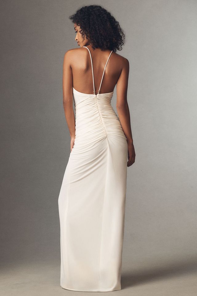 Ronny Kobo Anya Sleeveless V-Neck Ruched Maxi Dress #2