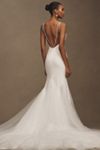 Sébastien Luke Mila Crepe V-Neck Pearl A-Line Wedding Gown