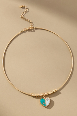 By Anthropologie Heart Charm Collar Necklace
