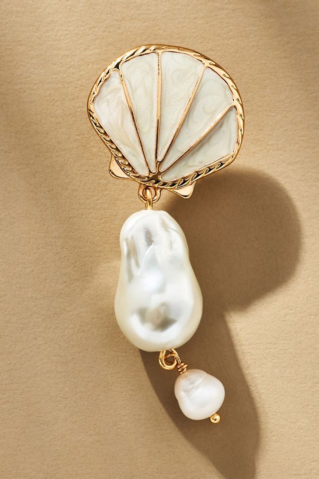 Pearl Shell Drop Earrings #1