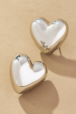 By Anthropologie Heart Huggie Earrings